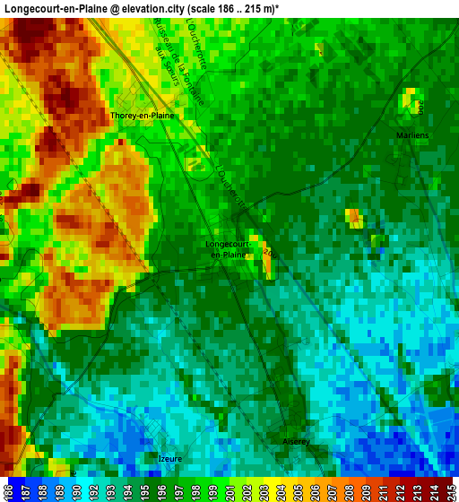 Longecourt-en-Plaine elevation map