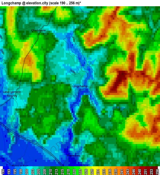 Longchamp elevation map