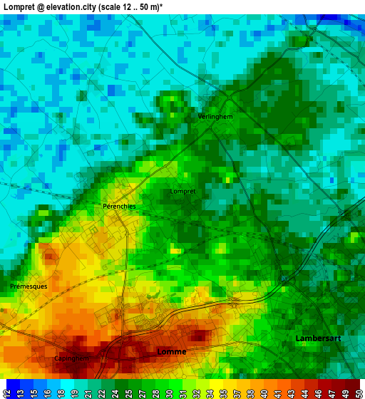 Lompret elevation map