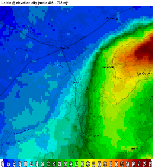 Loisin elevation map