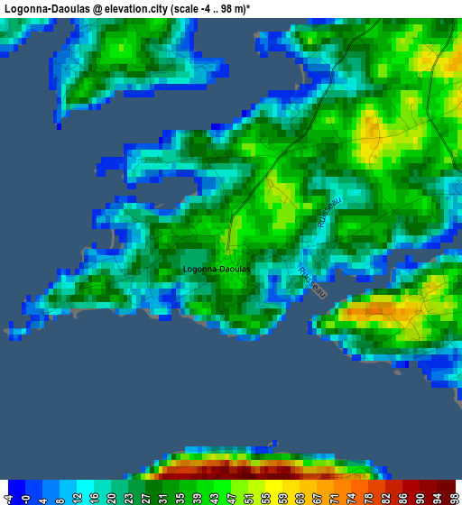 Logonna-Daoulas elevation map