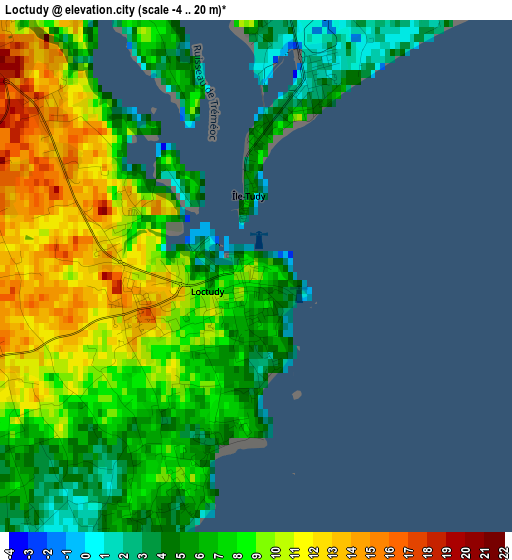 Loctudy elevation map