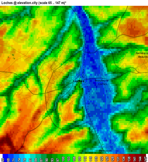 Loches elevation map