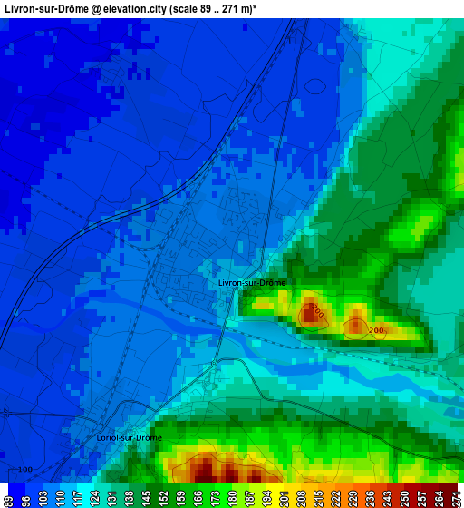 Livron-sur-Drôme elevation map