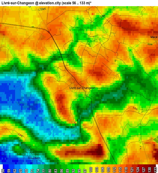 Livré-sur-Changeon elevation map