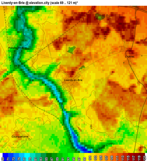 Liverdy-en-Brie elevation map