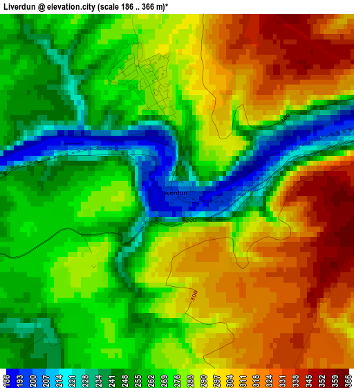 Liverdun elevation map