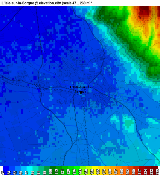L’Isle-sur-la-Sorgue elevation map