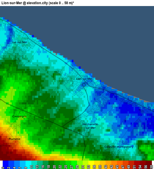 Lion-sur-Mer elevation map