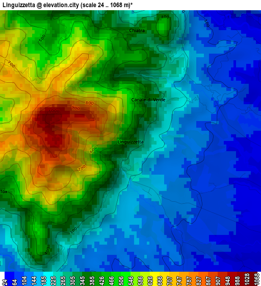 Linguizzetta elevation map