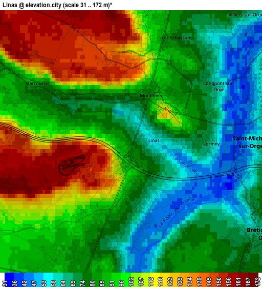 Linas elevation map