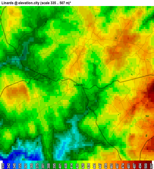 Linards elevation map