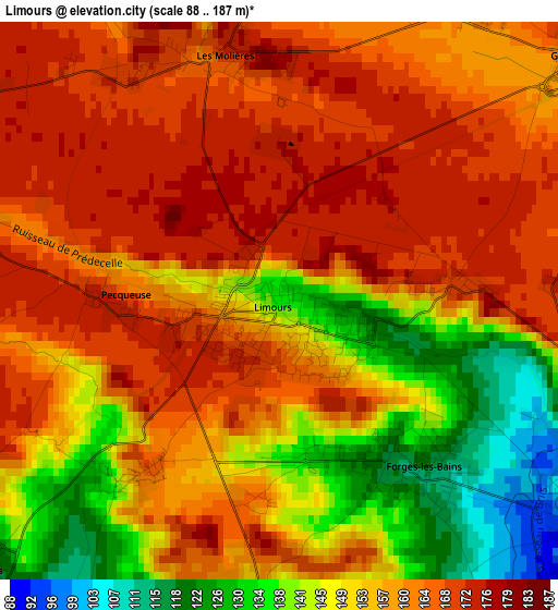 Limours elevation map