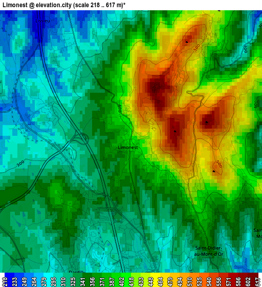 Limonest elevation map