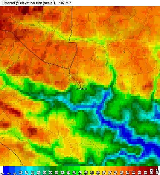 Limerzel elevation map