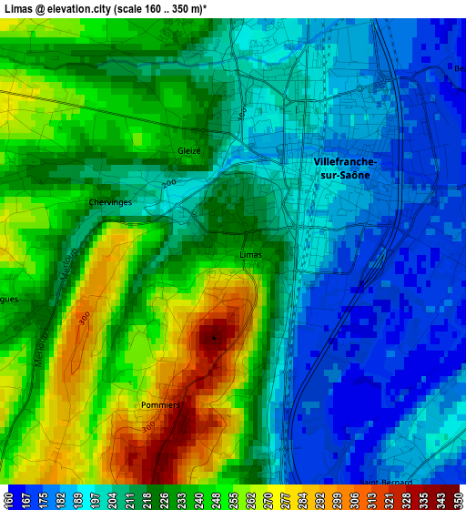 Limas elevation map