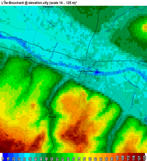 L'Île-Bouchard elevation map