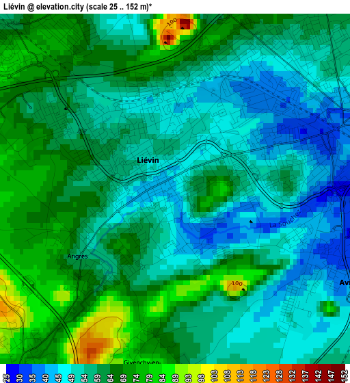 Liévin elevation map