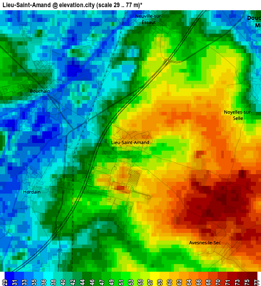 Lieu-Saint-Amand elevation map