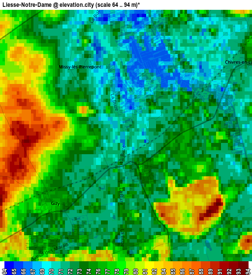 Liesse-Notre-Dame elevation map