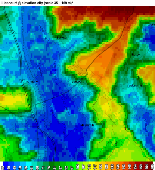 Liancourt elevation map