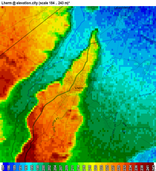 Lherm elevation map