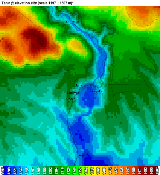 Tanır elevation map