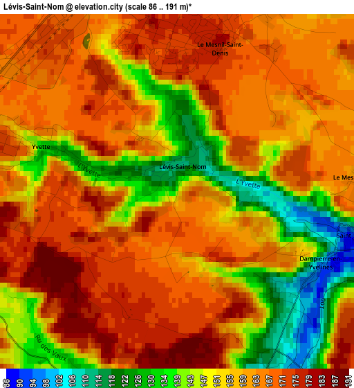 Lévis-Saint-Nom elevation map