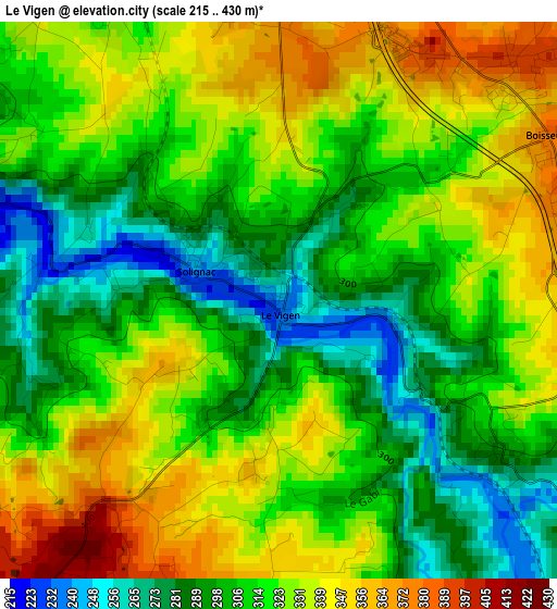 Le Vigen elevation map