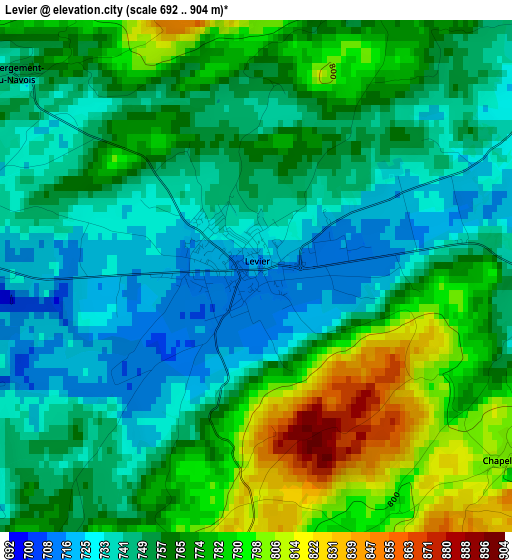 Levier elevation map