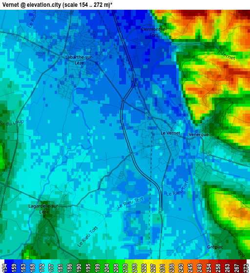 Vernet elevation map