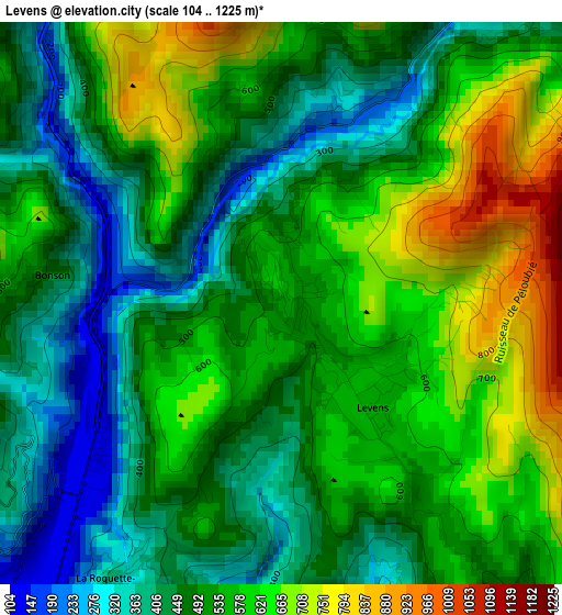 Levens elevation map