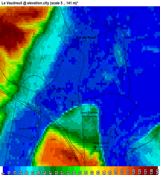 Le Vaudreuil elevation map