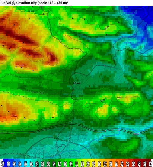 Le Val elevation map