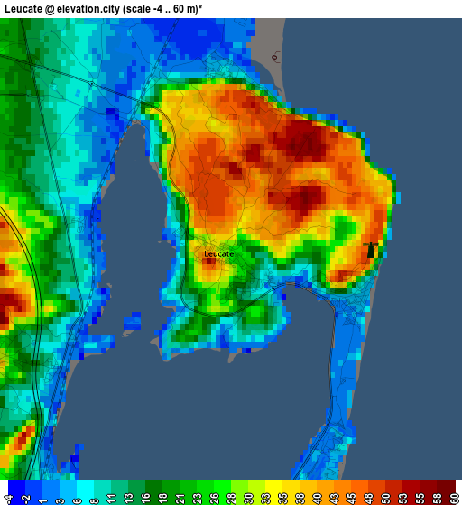 Leucate elevation map
