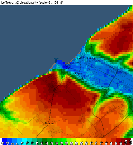 Le Tréport elevation map