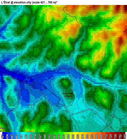 L’Étrat elevation map