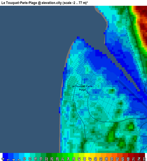 Le Touquet-Paris-Plage elevation map