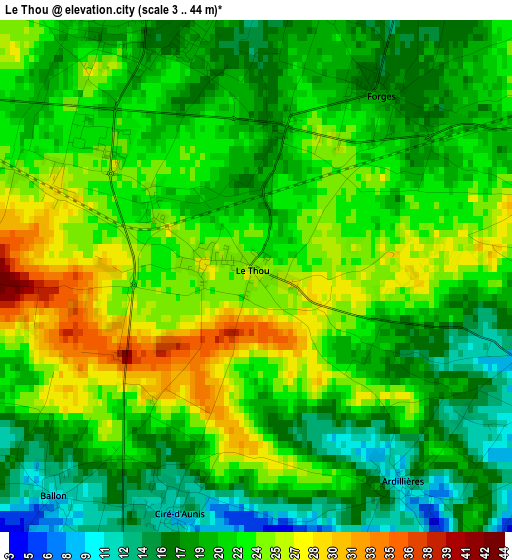 Le Thou elevation map