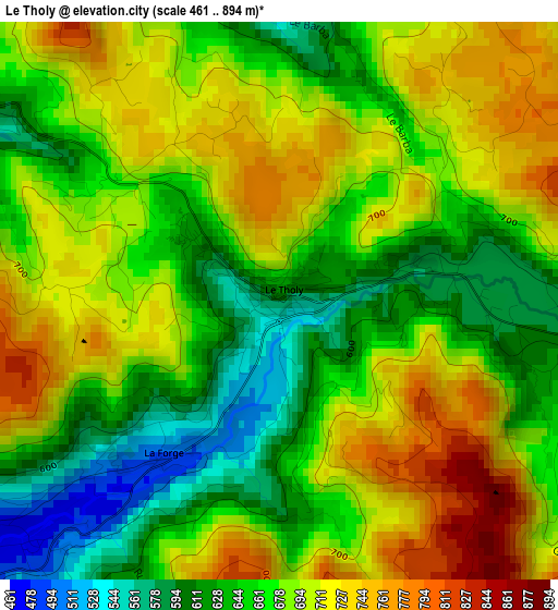 Le Tholy elevation map