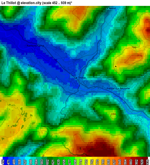 Le Thillot elevation map