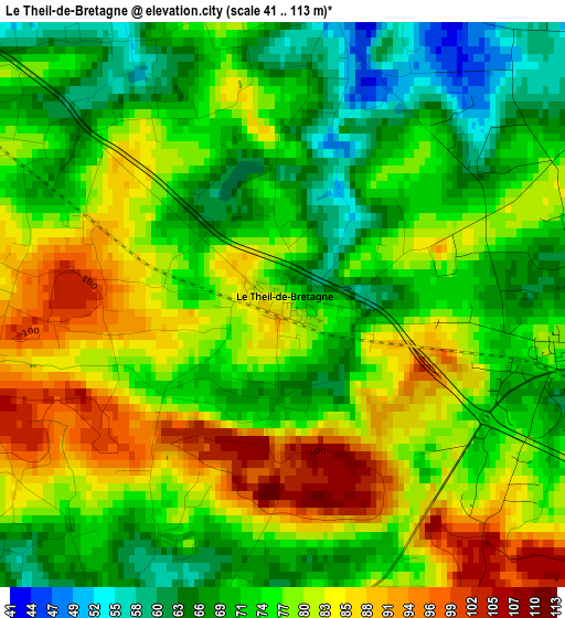 Le Theil-de-Bretagne elevation map