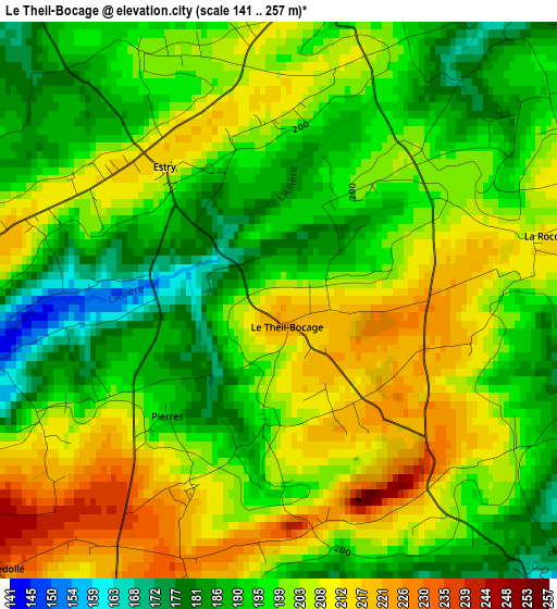 Le Theil-Bocage elevation map