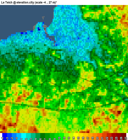 Le Teich elevation map