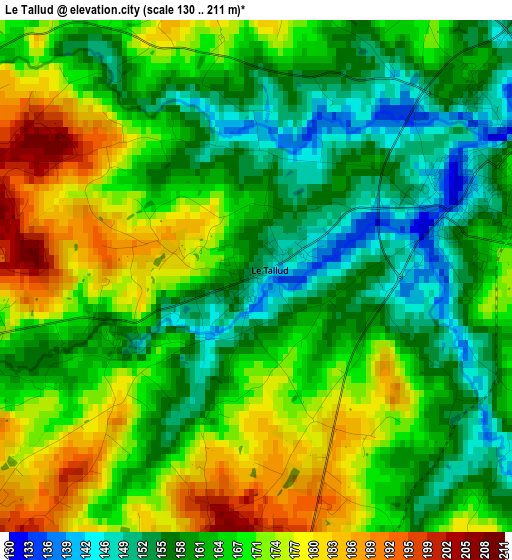 Le Tallud elevation map