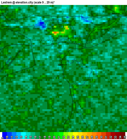 Lestrem elevation map