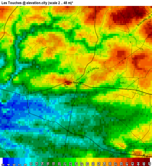 Les Touches elevation map