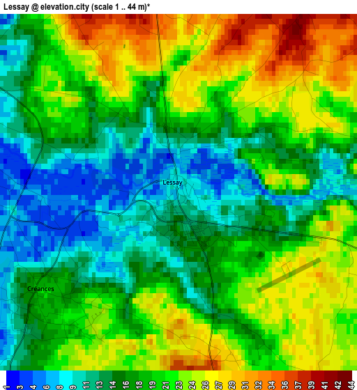 Lessay elevation map