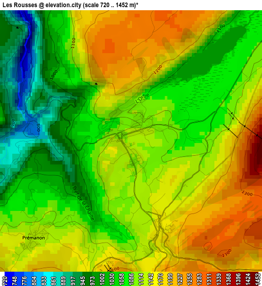 Les Rousses elevation map