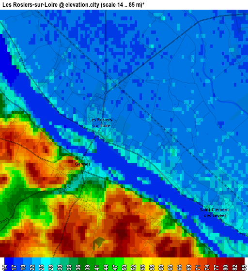 Les Rosiers-sur-Loire elevation map